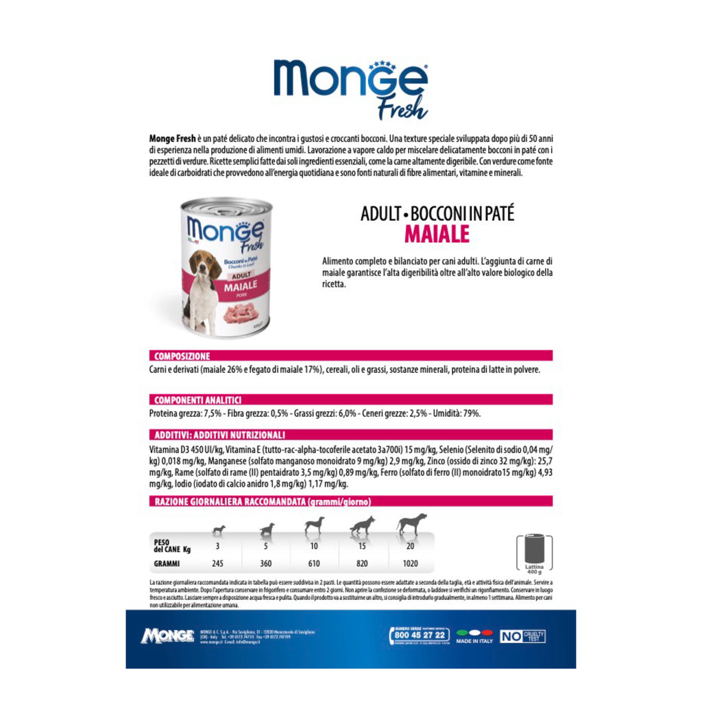 Monge Fresh Bocconi in Paté Adult 6x400g