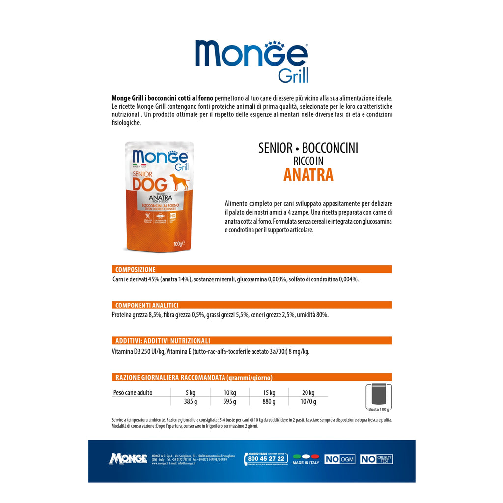 Monge Grill Senior Dog Anatra 24x100g