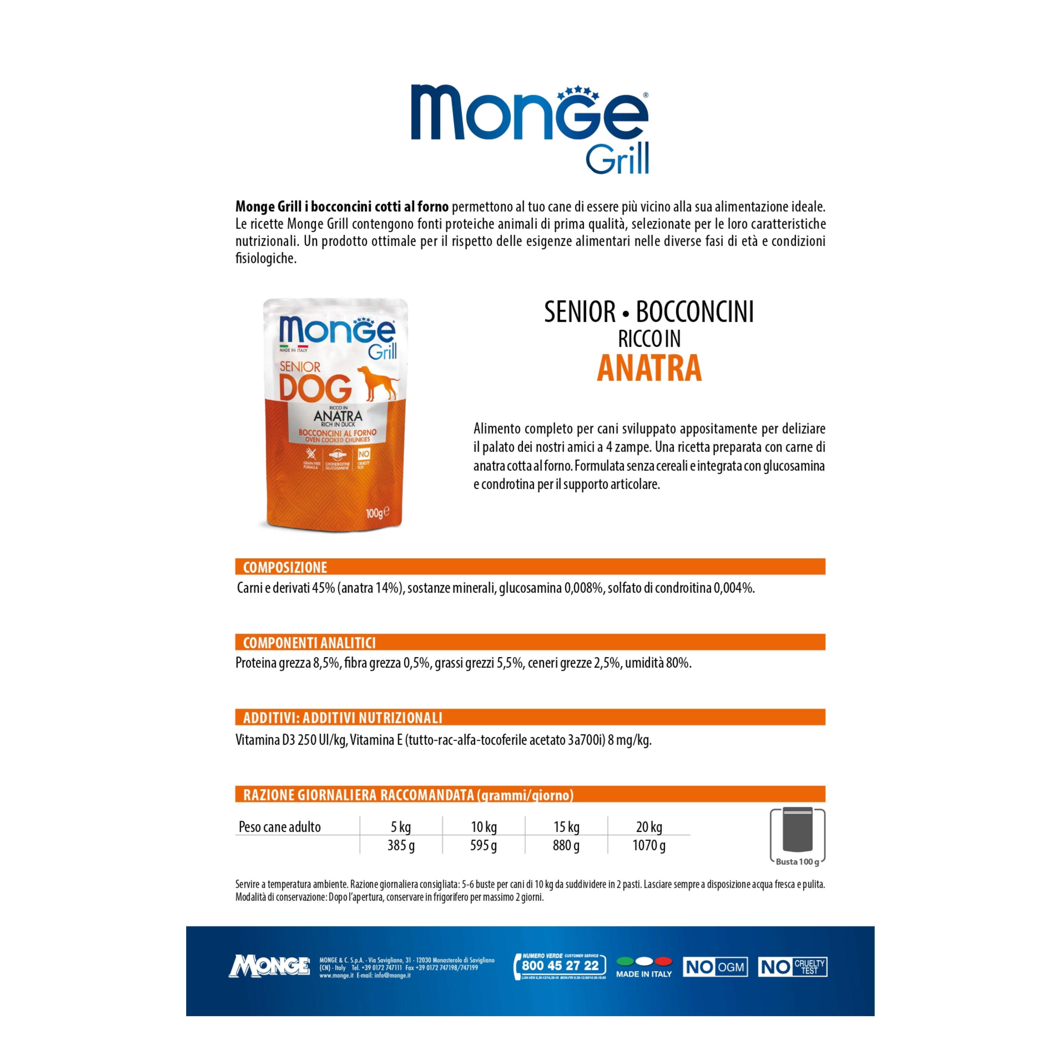 Monge Grill Senior Dog Anatra 24x100g