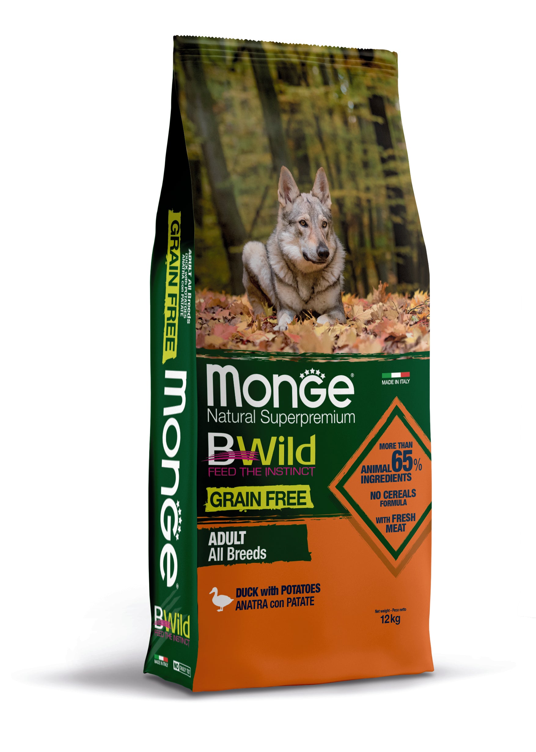 Monge Natural Superpremium BWild Grain Free Adult All Breeds Anatra con Patate