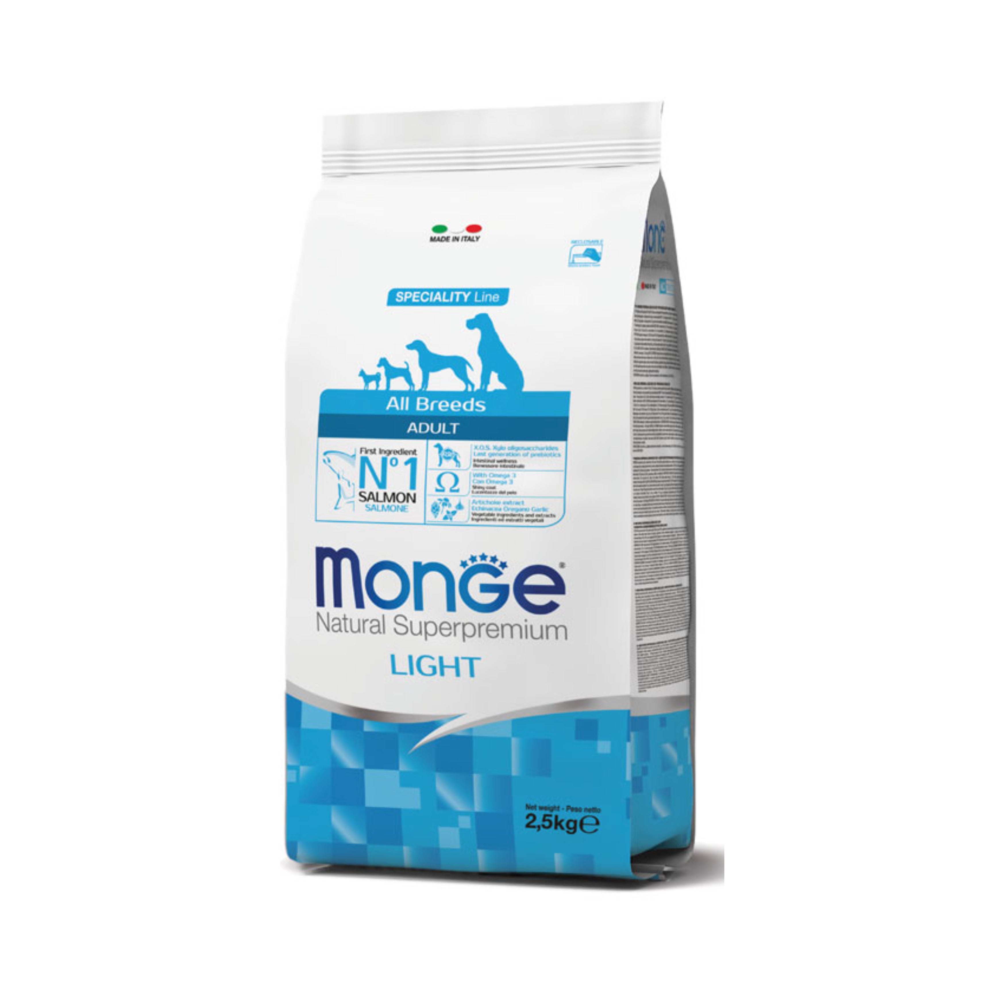 Monge Natural Superpremium All Breeds Adult Light Salmone con Riso