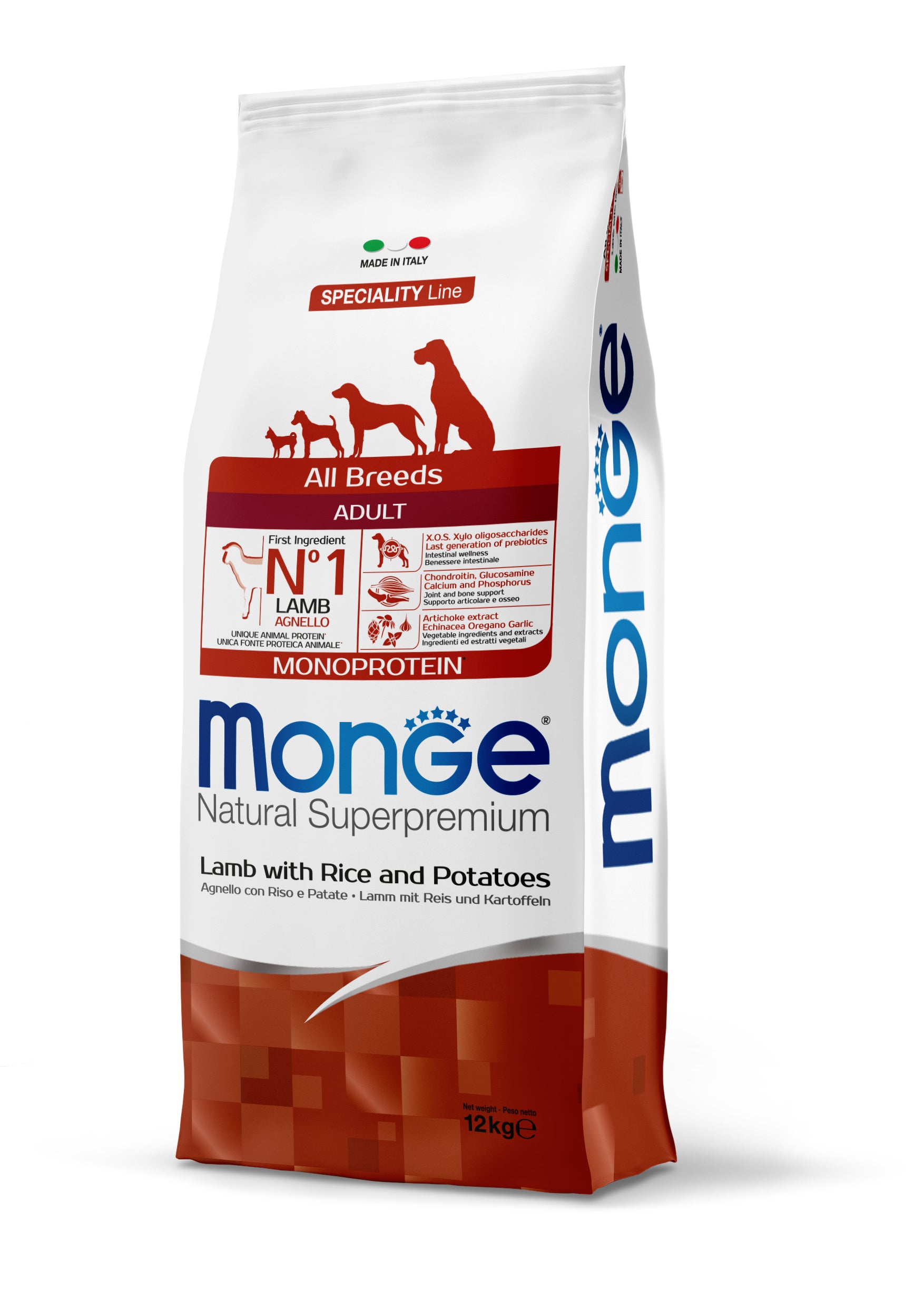 Monge Natural Superpremium All Breeds Adult Monoprotein Agnello con Riso e Patate