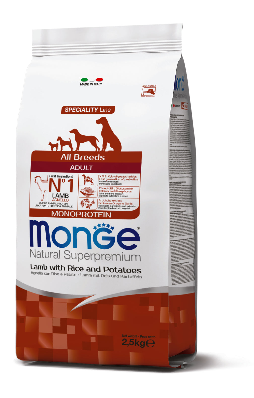 Monge Natural Superpremium All Breeds Adult Monoprotein Agnello con Riso e Patate