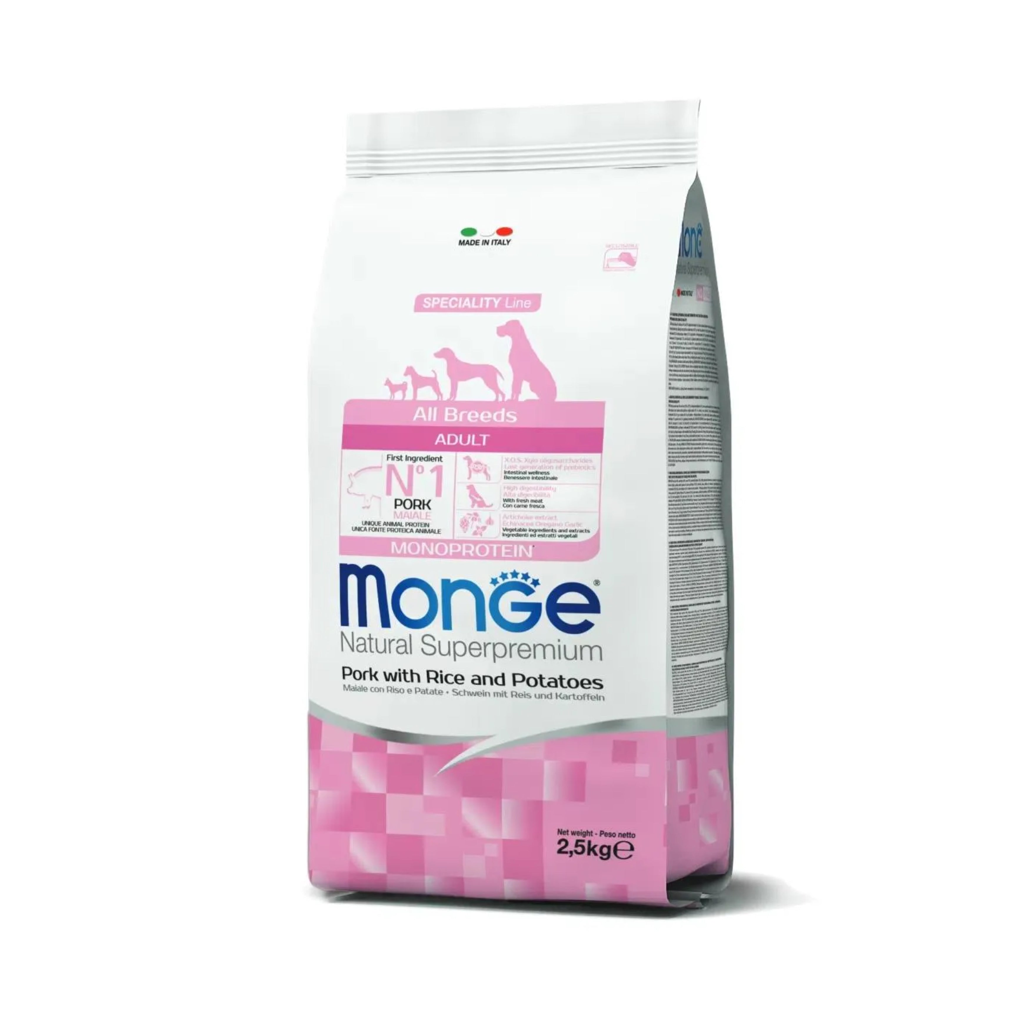 Monge Natural Superpremium All Breeds Adult Monoprotein Maiale con Riso e Patate