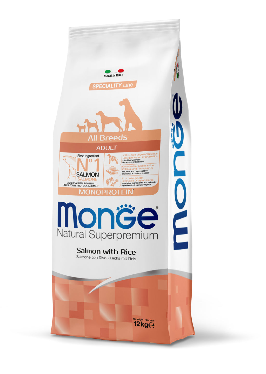 Monge Natural Superpremium All Breeds Adult Monoprotein Salmone con Riso