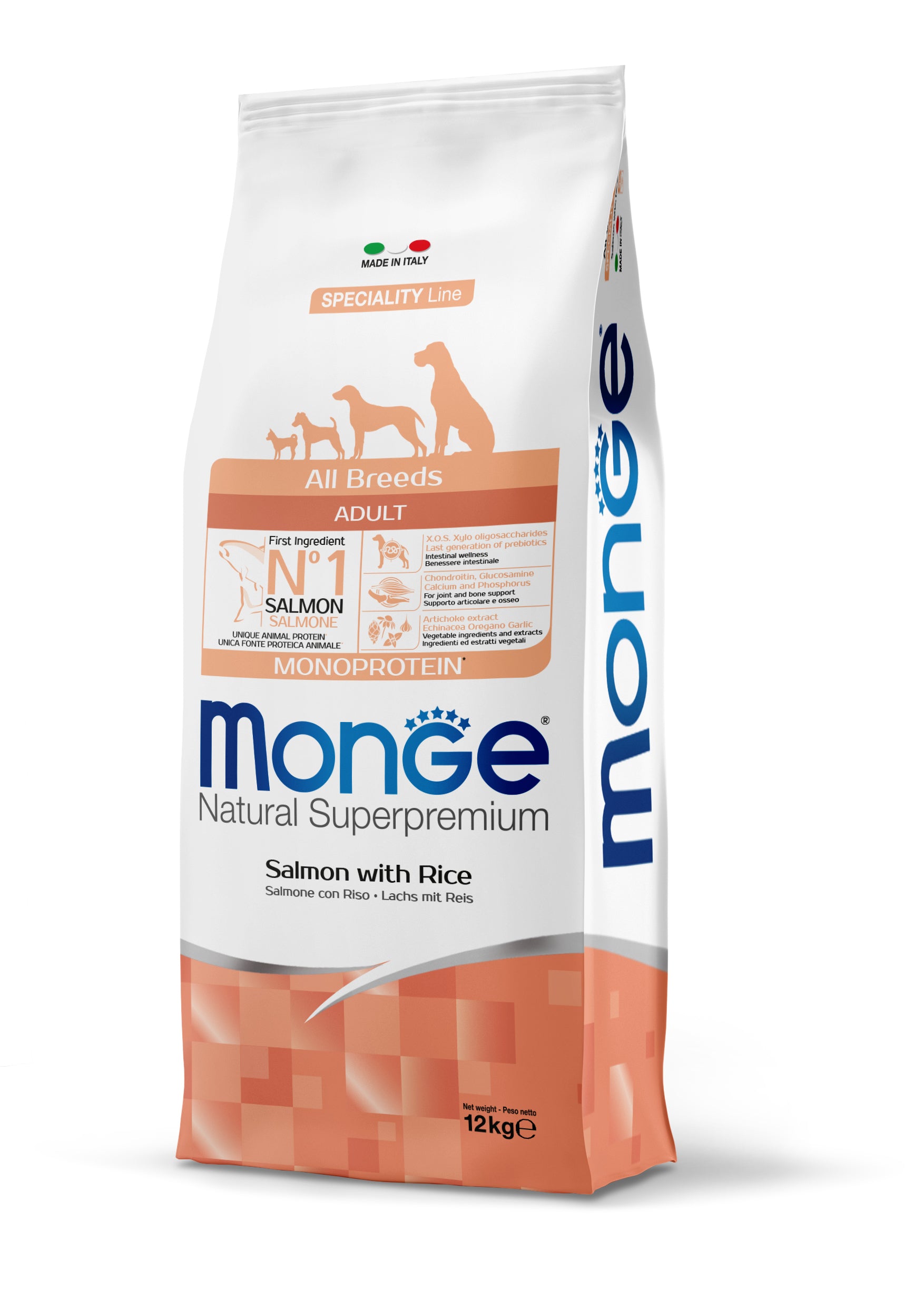 Monge Natural Superpremium All Breeds Adult Monoprotein Salmone con Riso