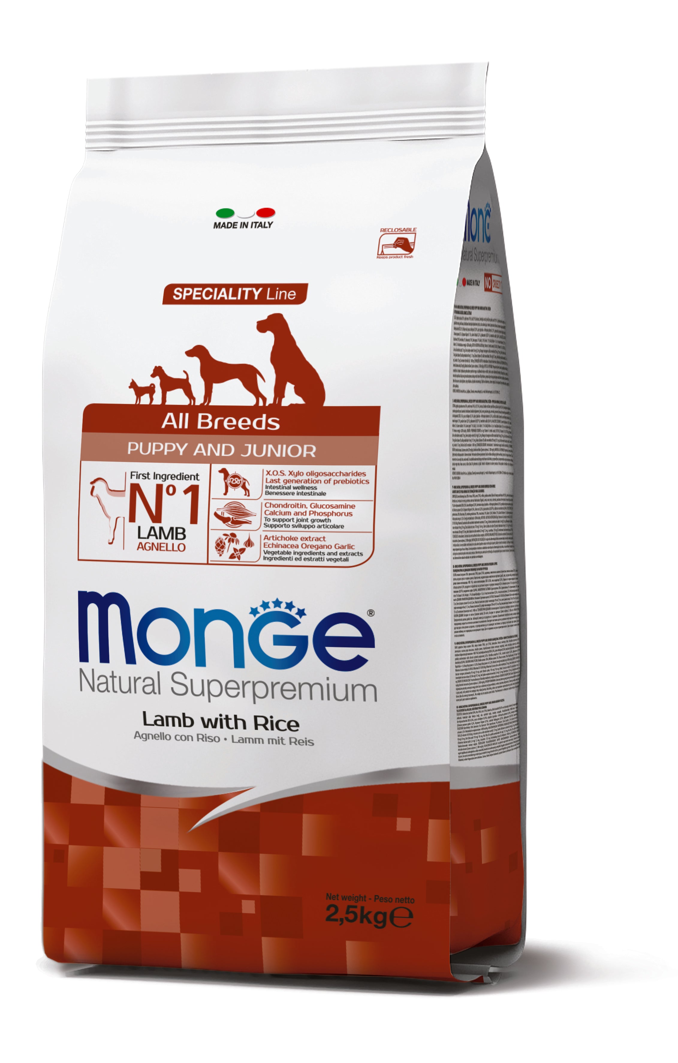 Monge Natural Superpremium All Breeds Puppy & Junior Agnello con Riso