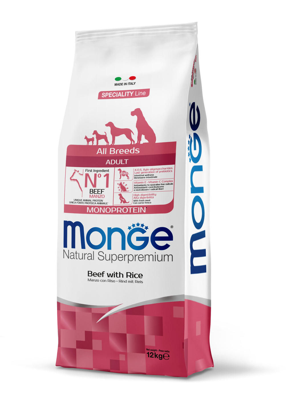Monge Natural Superpremium All Breeds Adult Monoprotein Manzo con Riso