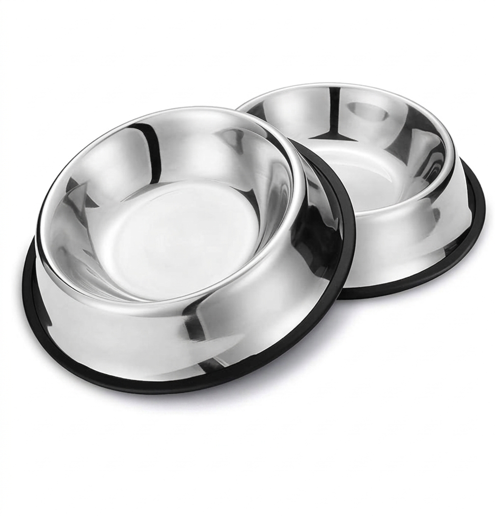 Nobleza 2 Ciotole Antiscivolo Acciaio Inox