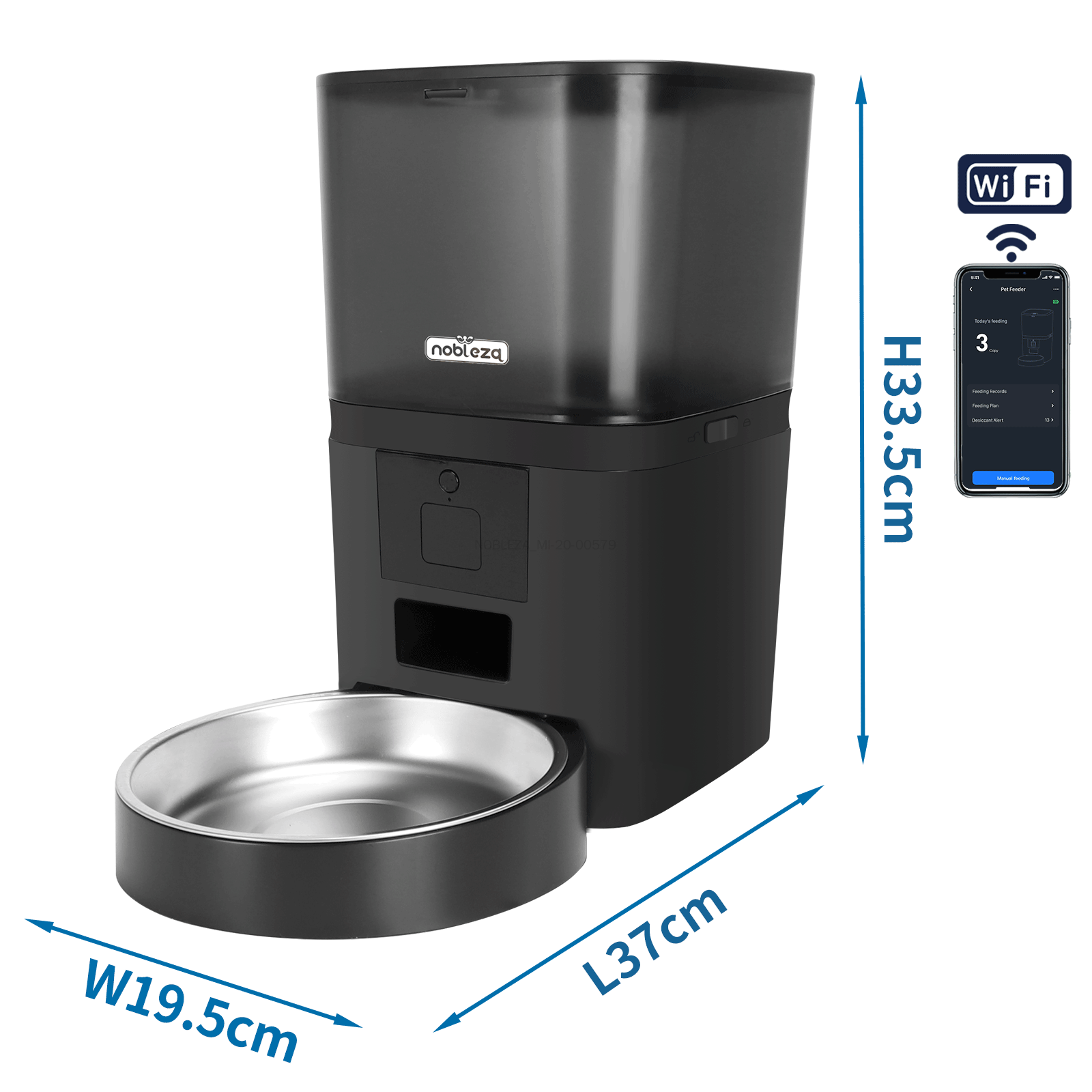 Nobleza Distributore di Crocchette Automatico con Telecamera Smart 6L