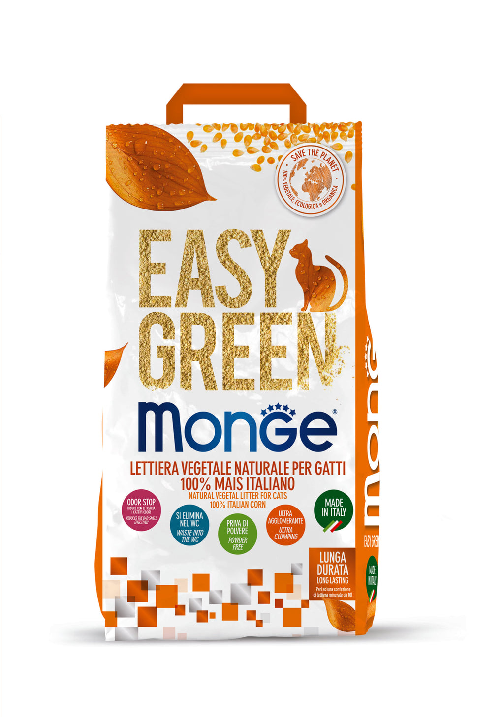 Monge Lettiera Easy Green Vegetale 100% Mais Italiano 3.8Kg