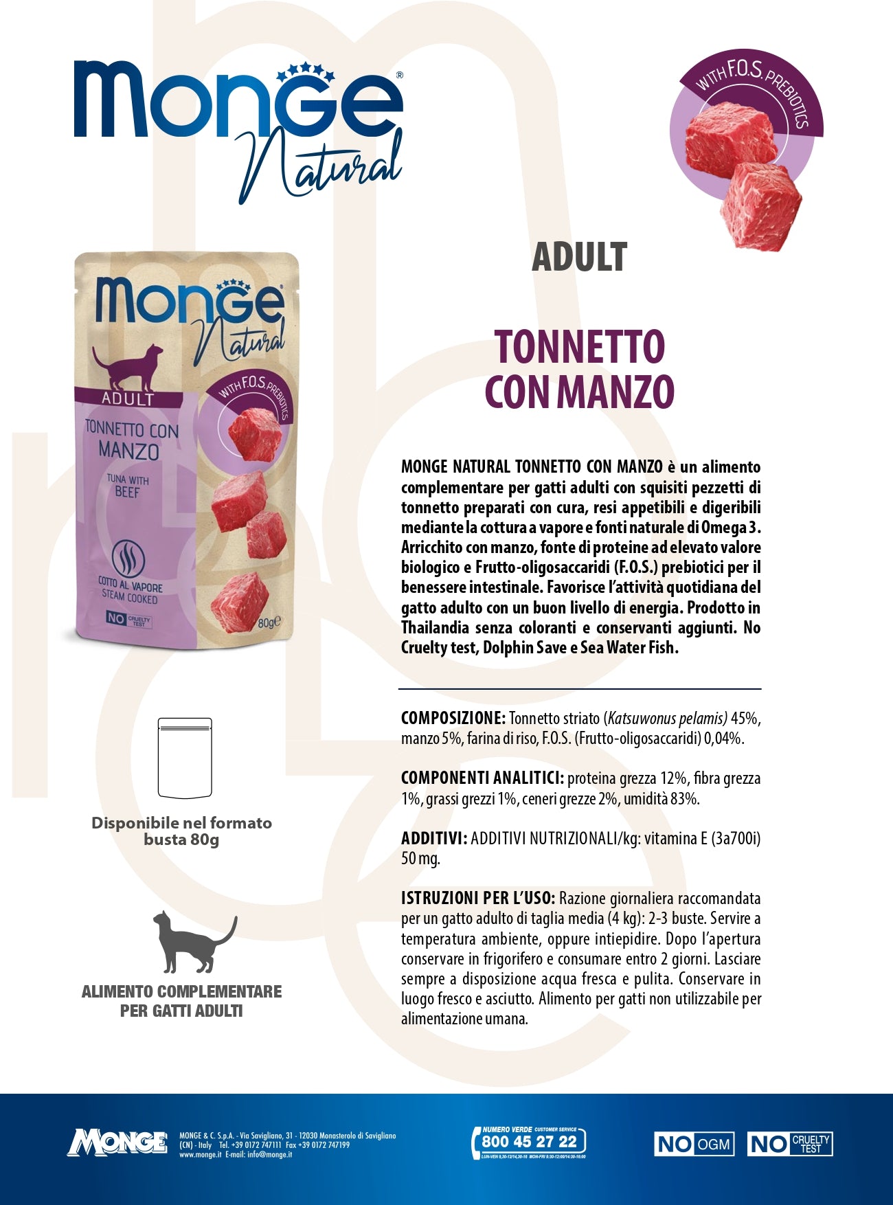 Monge Natural Adult 24x80g