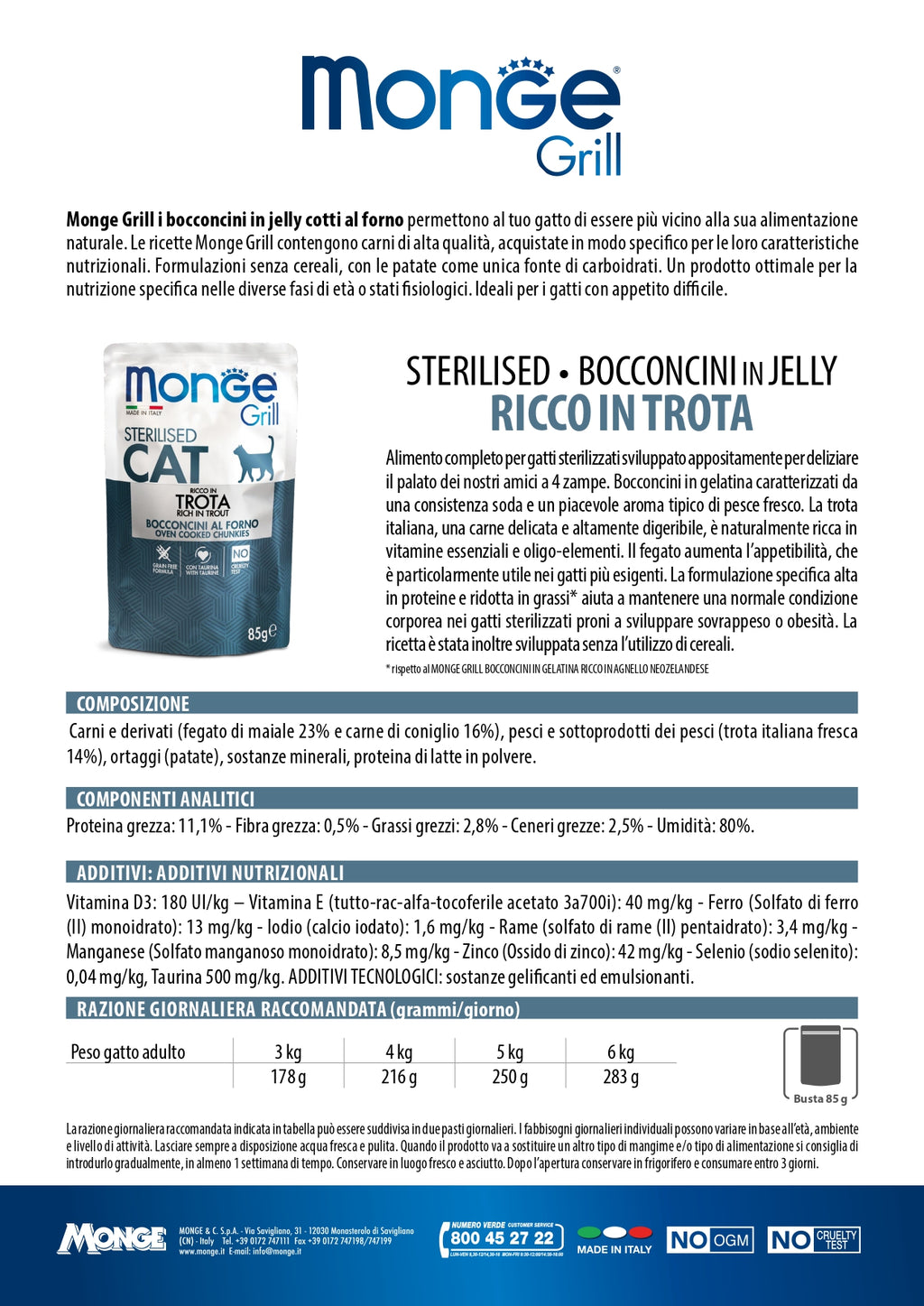 Monge Grill Sterilised Cat 28x85g