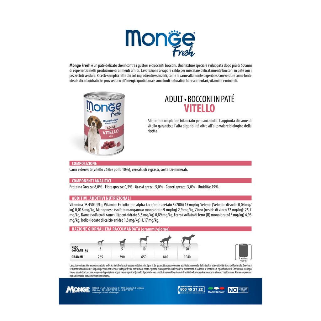 Monge Fresh Bocconi in Paté Adult 6x400g