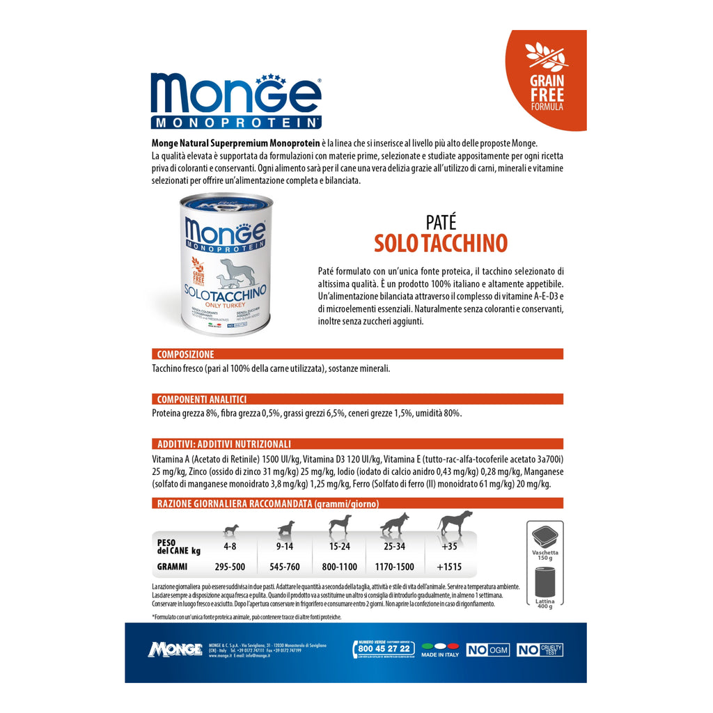 Monge Monoprotein Paté 6x400
