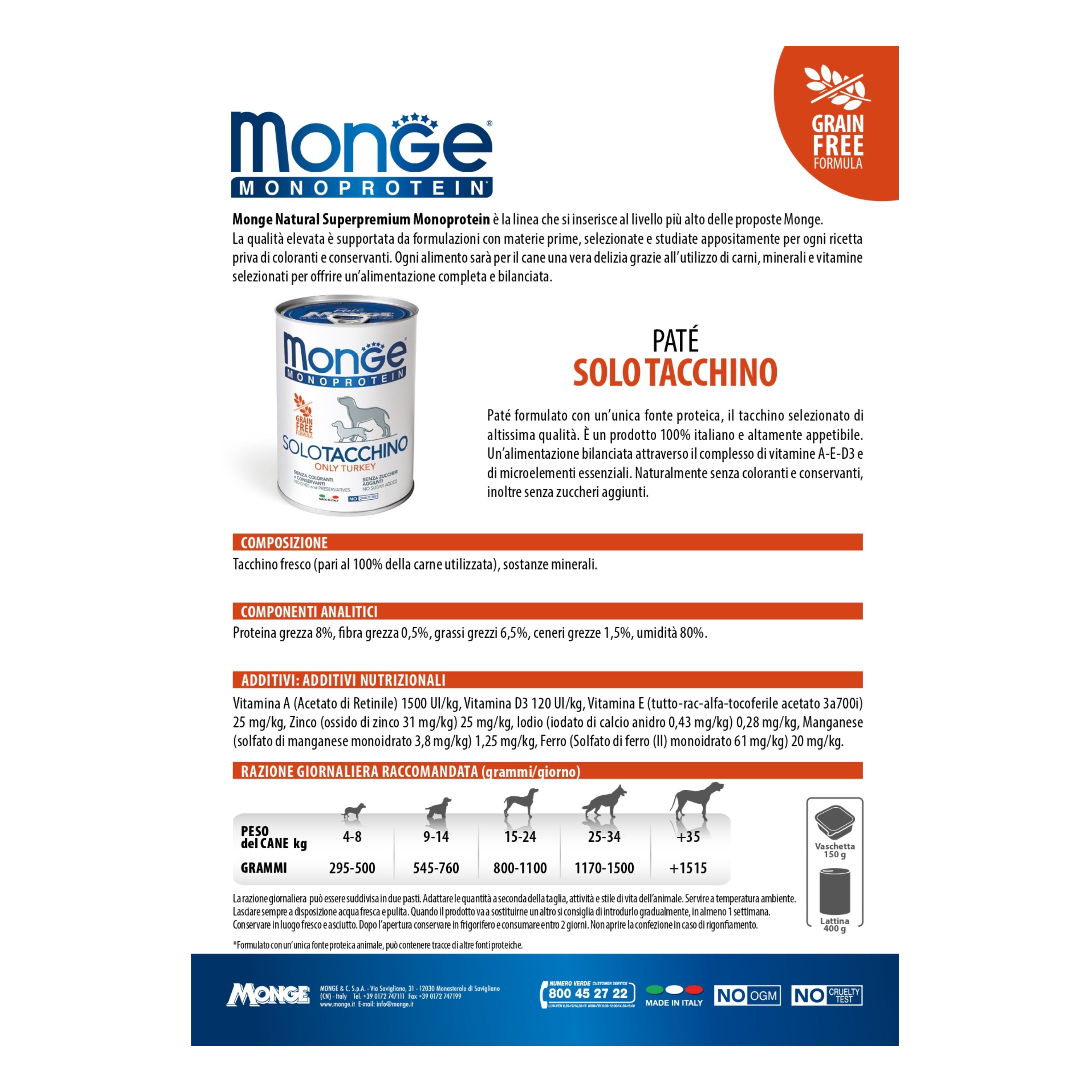 Monge Monoprotein Paté 6x400