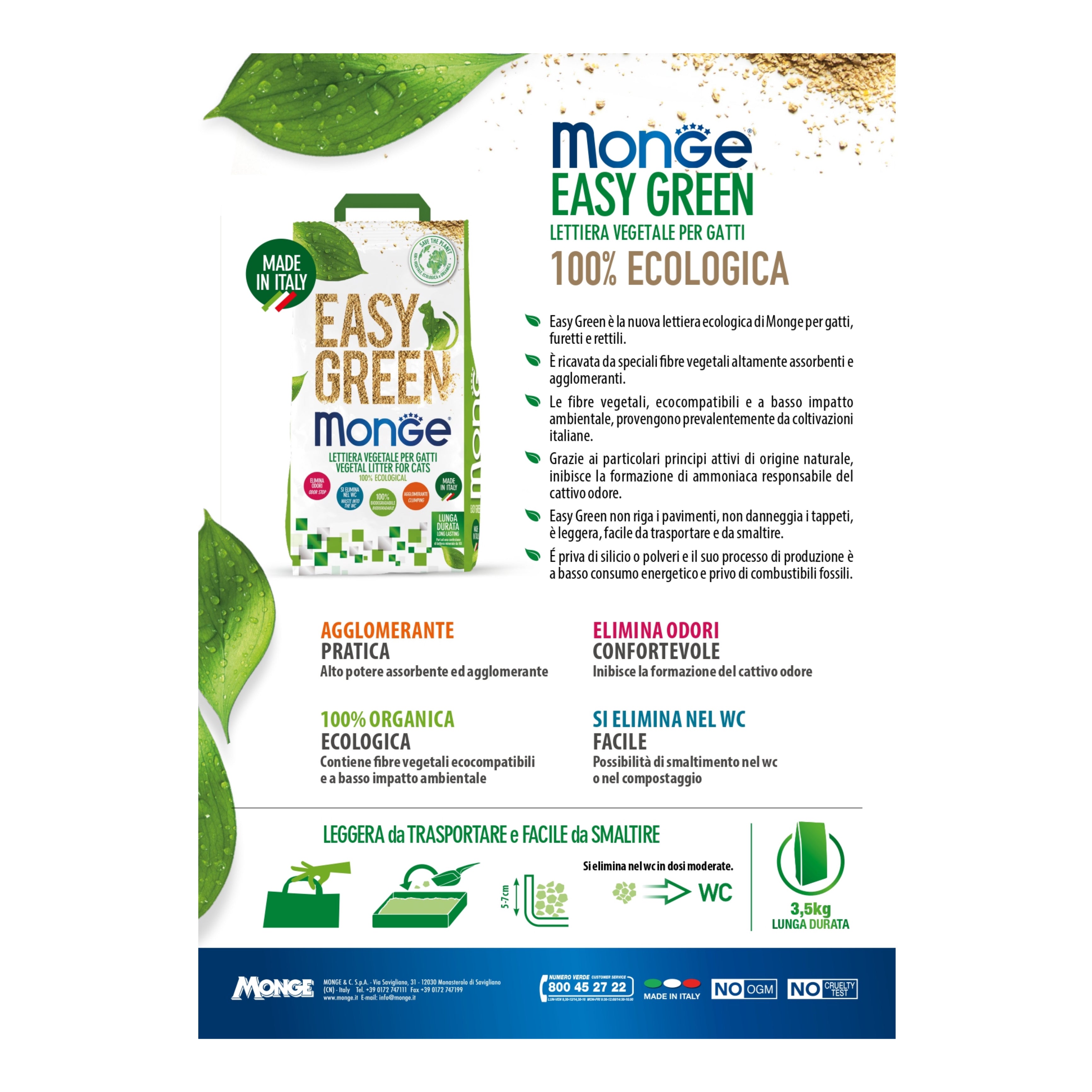 Monge Lettiera Easy Green Vegetale 3.5Kg