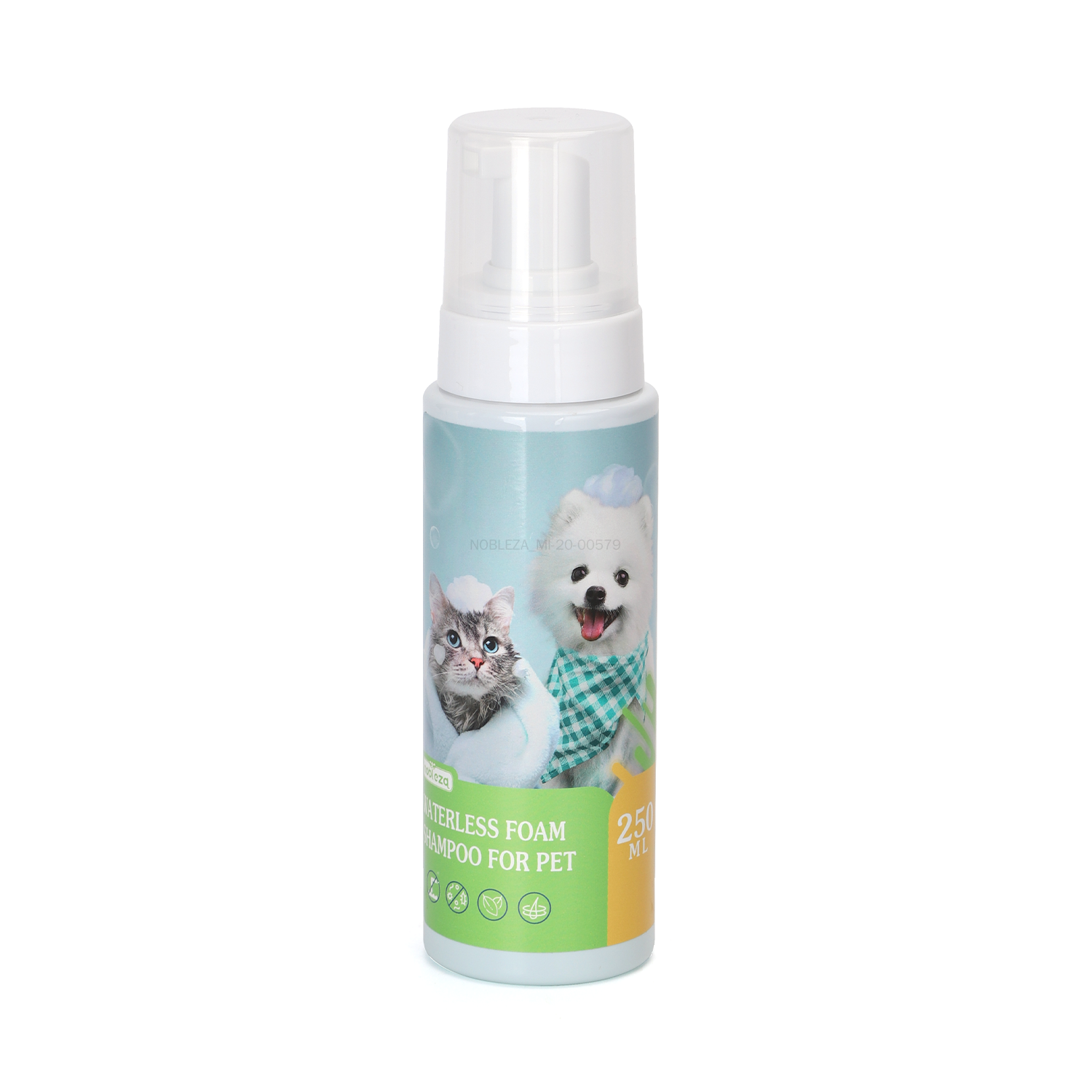 Nobleza Shampoo Secco Limone e Vaniglia per Cani, Gatti e Conigli 250ml