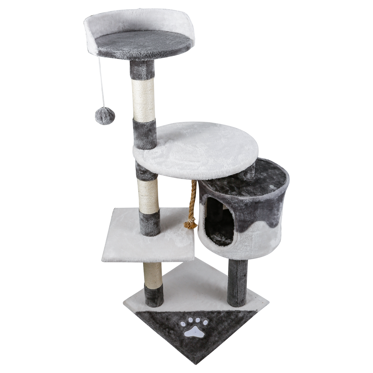 Nobleza Albero Tiragraffi Bianco e Grigio 111.5Cm