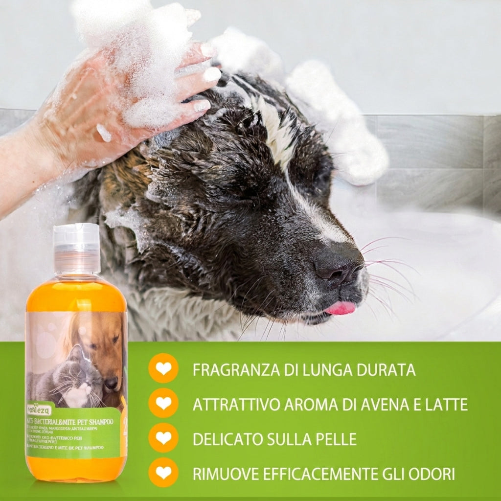 Nobleza Shampoo Antibatterico e Antiacaro Latte d'Avena per Cani e Gatti 250ml