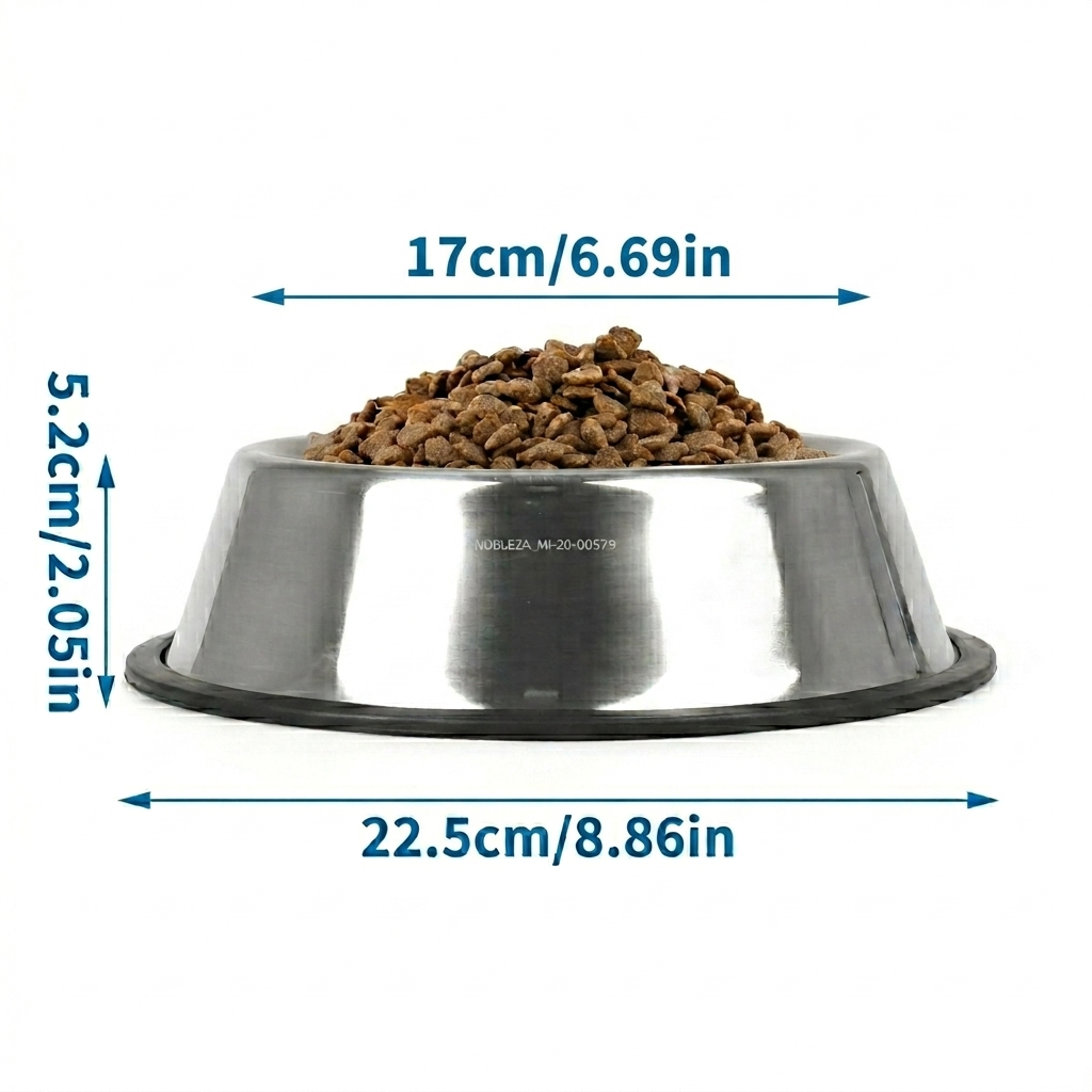 Nobleza 2 Ciotole Antiscivolo Acciaio Inox