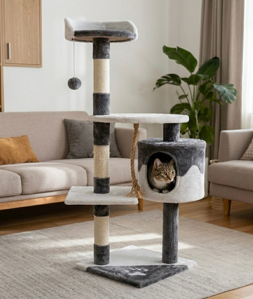 Nobleza Albero Tiragraffi Bianco e Grigio 111.5Cm