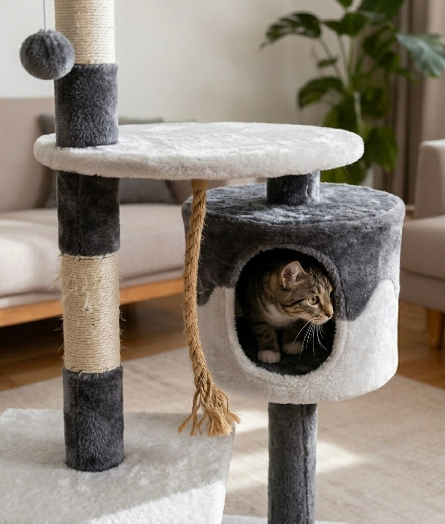 Nobleza Albero Tiragraffi Bianco e Grigio 111.5Cm