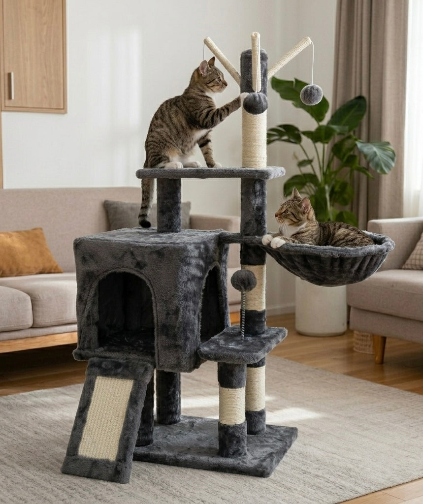 Nobleza Tiragraffi per Gatti Parco Giochi Grigio 99Cm