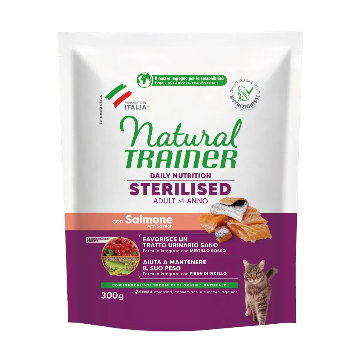 Natural Trainer Daily Nutrition Sterilised Adult con Salmone