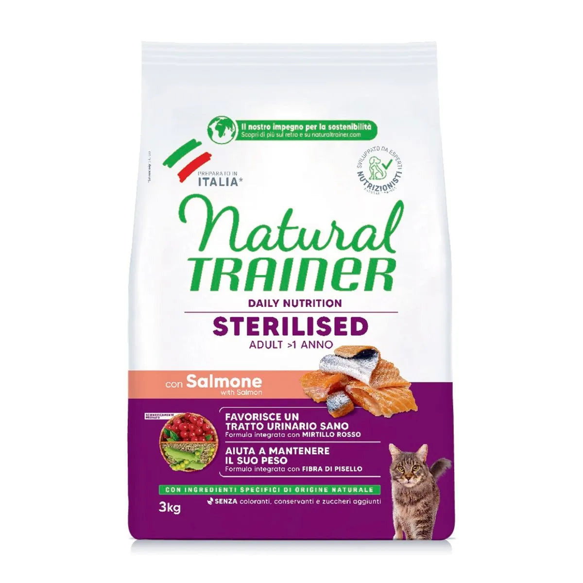 Natural Trainer Daily Nutrition Sterilised Adult con Salmone